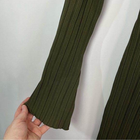 WAYF Cinthia Jewel Neck Long Sleeve Rib Midi Dress sz Large - Picture 9 of 13